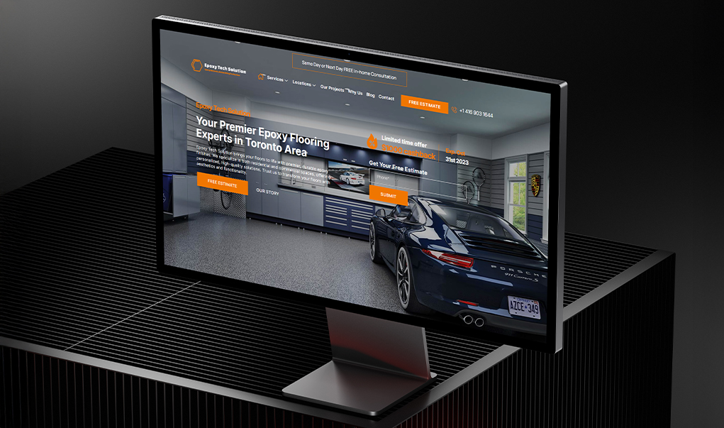 Epoxy Tech Solution website by Thrive Solutions - epoxy flooring contractor, 15 GTA cities