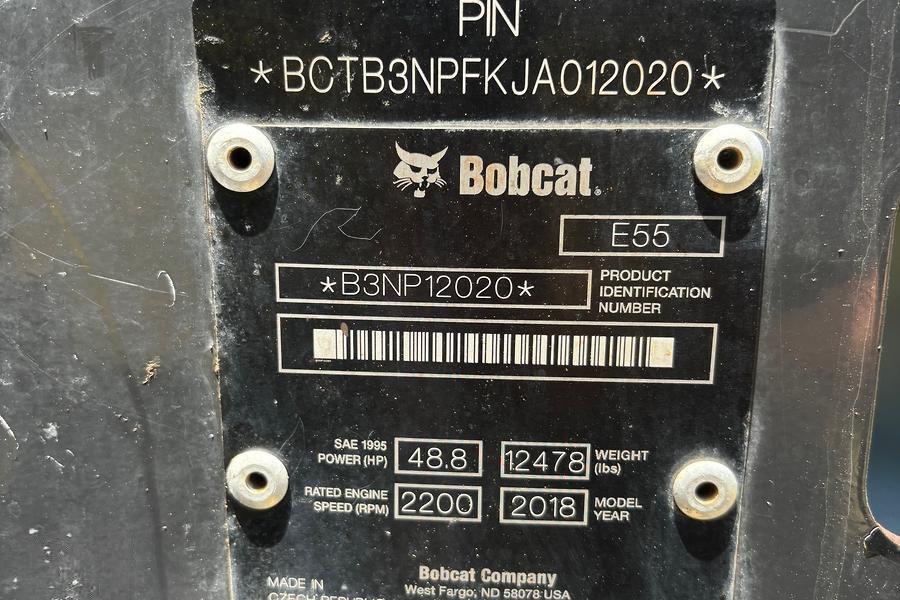 2018 Bobcat E55 Excavator 13
