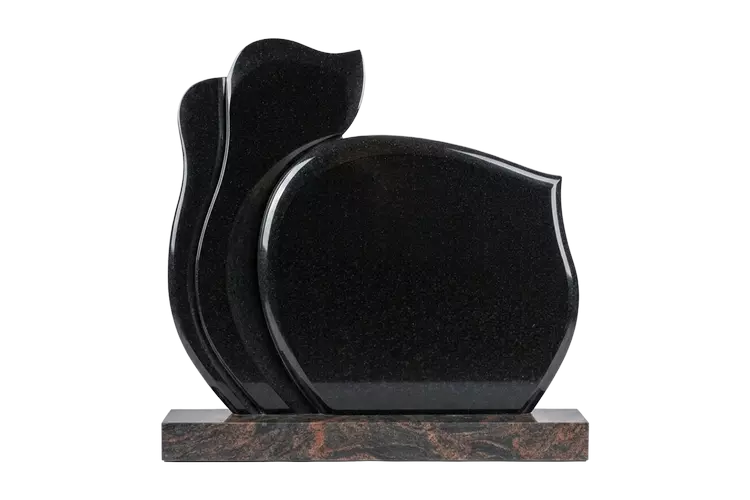 Granīta kapu piemineklis krāsā Indian Black ar Indian Aurora pamatni – №KKP62