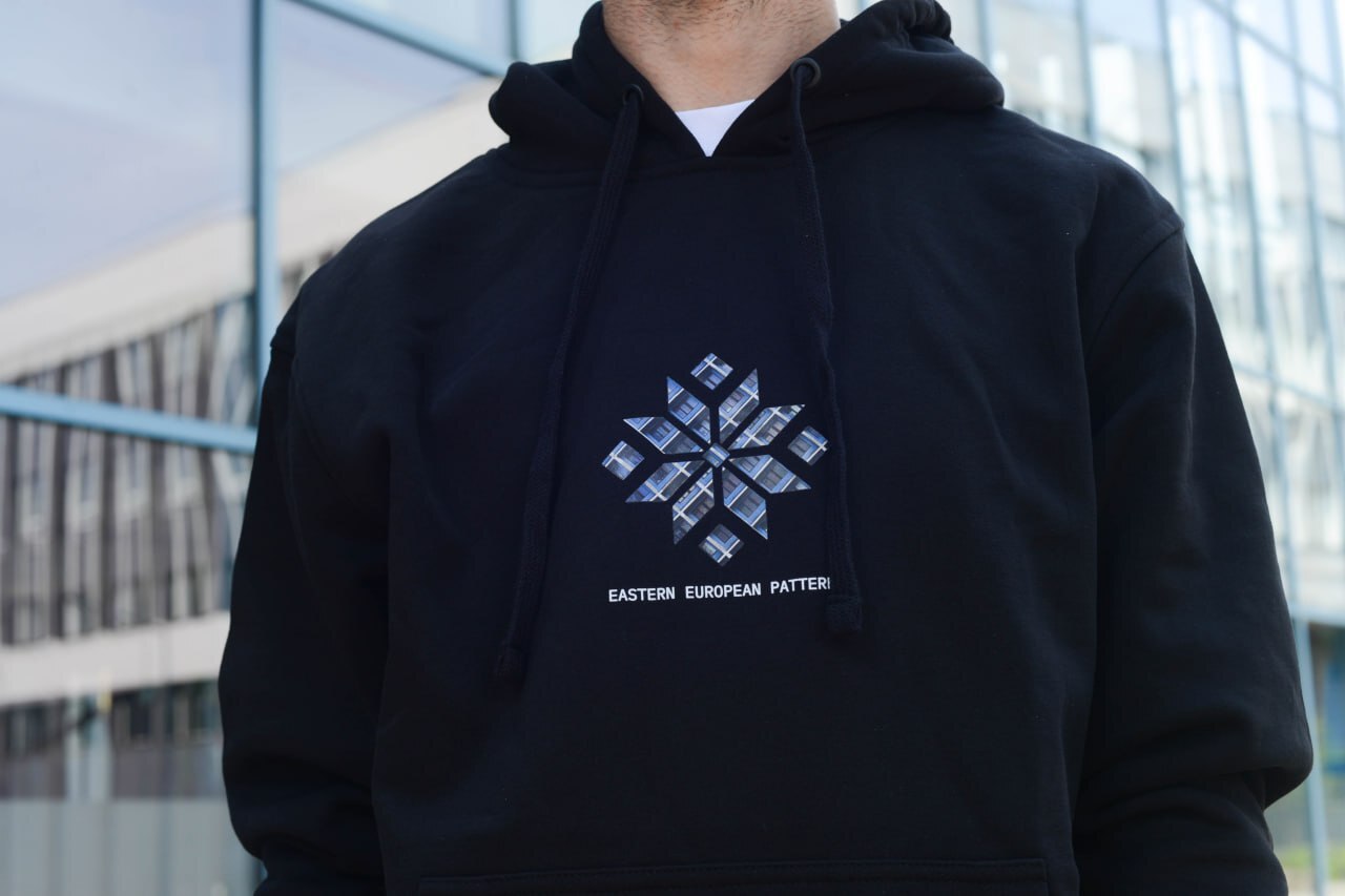 Чёрное худи Eastern European Pattern