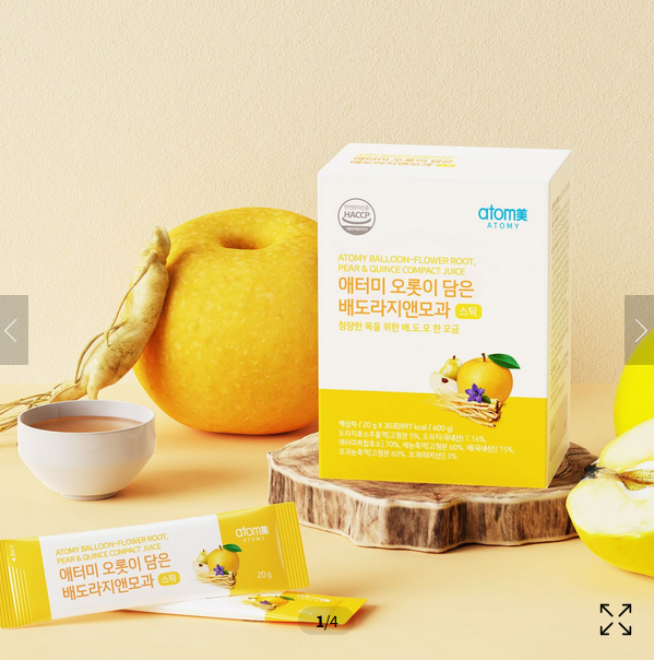 Atomy выжатый сок из корня колокольчика, груши и айвы