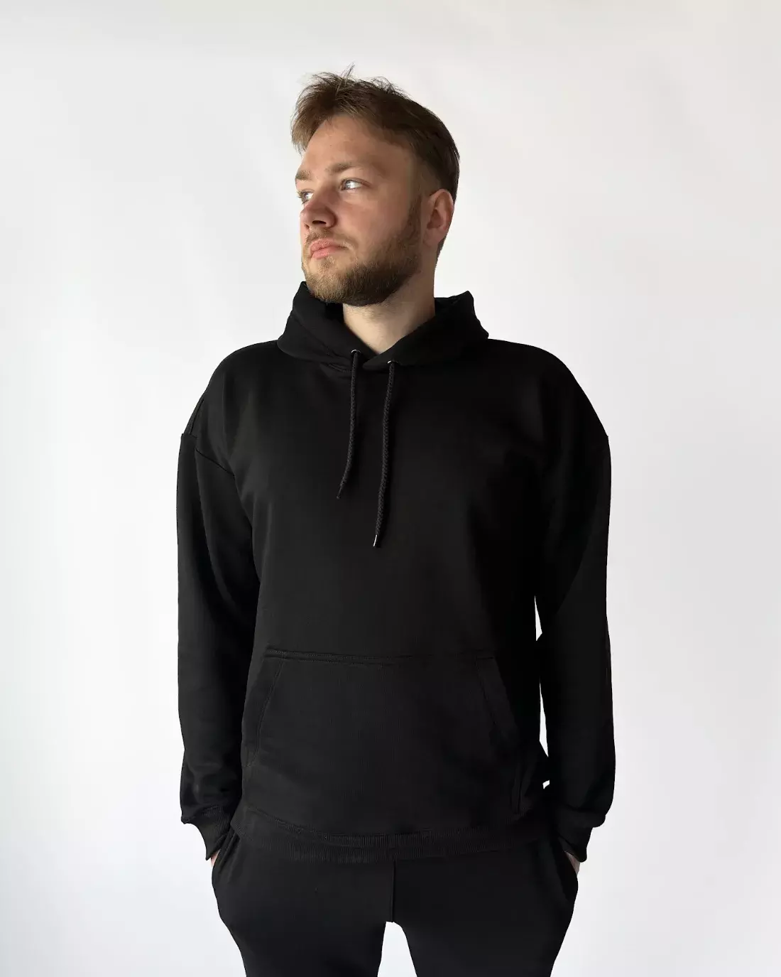 Чорний костюм худі унісекс