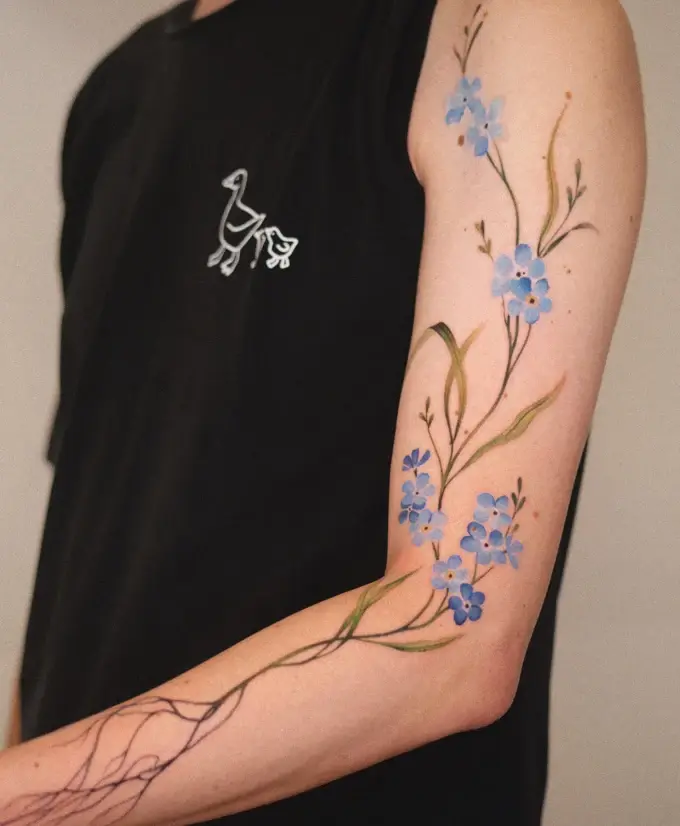 Blue flowers with long stems