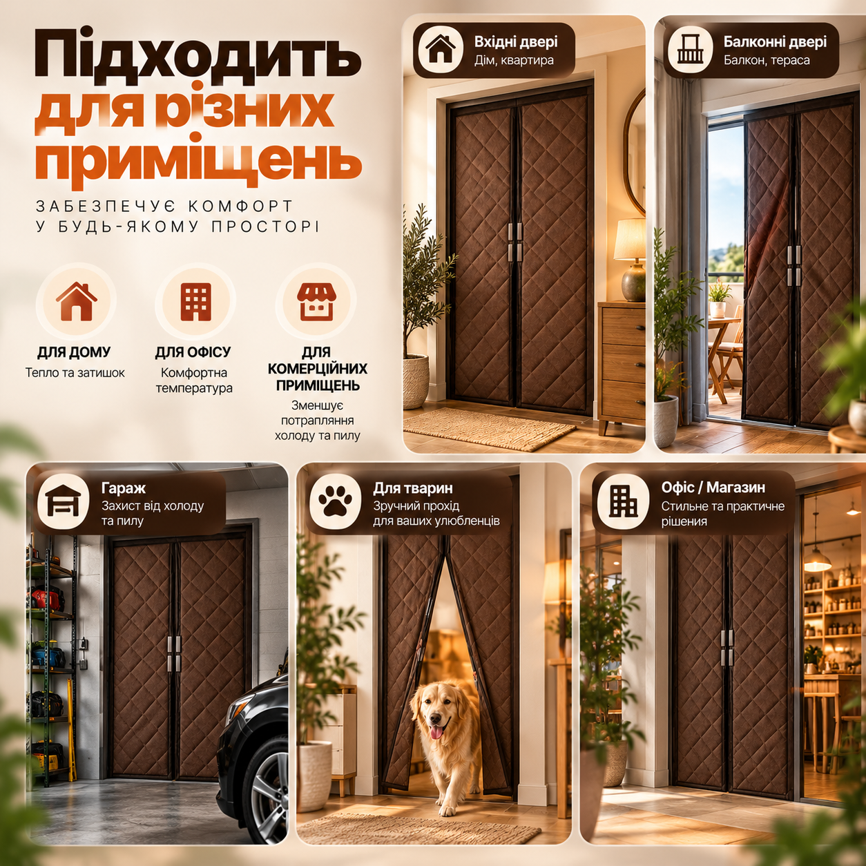 Магнітна штора для різних приміщень