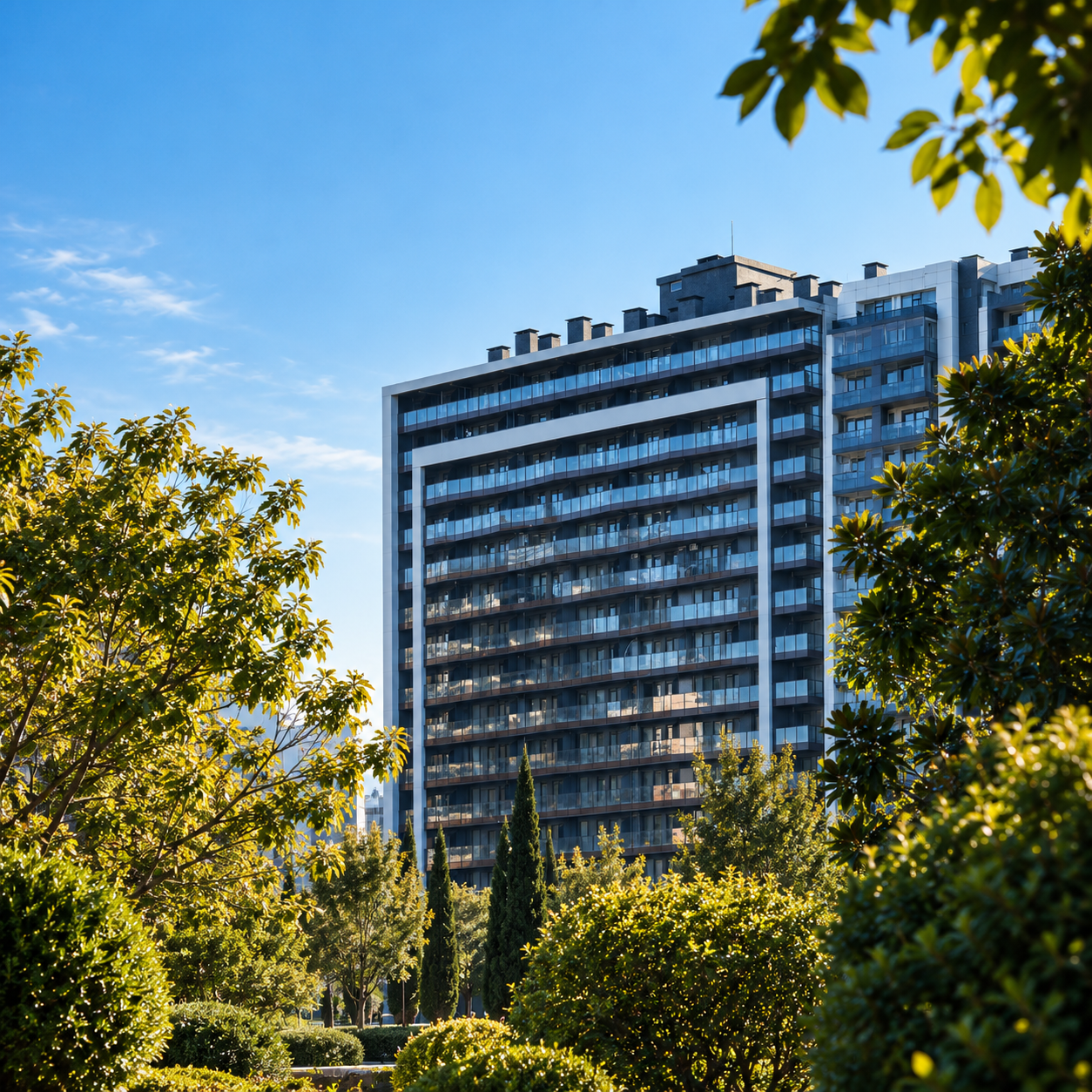 Blue Sky residential tower on the Batumi seafront at sunset
