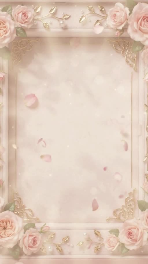 Satin rose poudré, roses et détails dorés