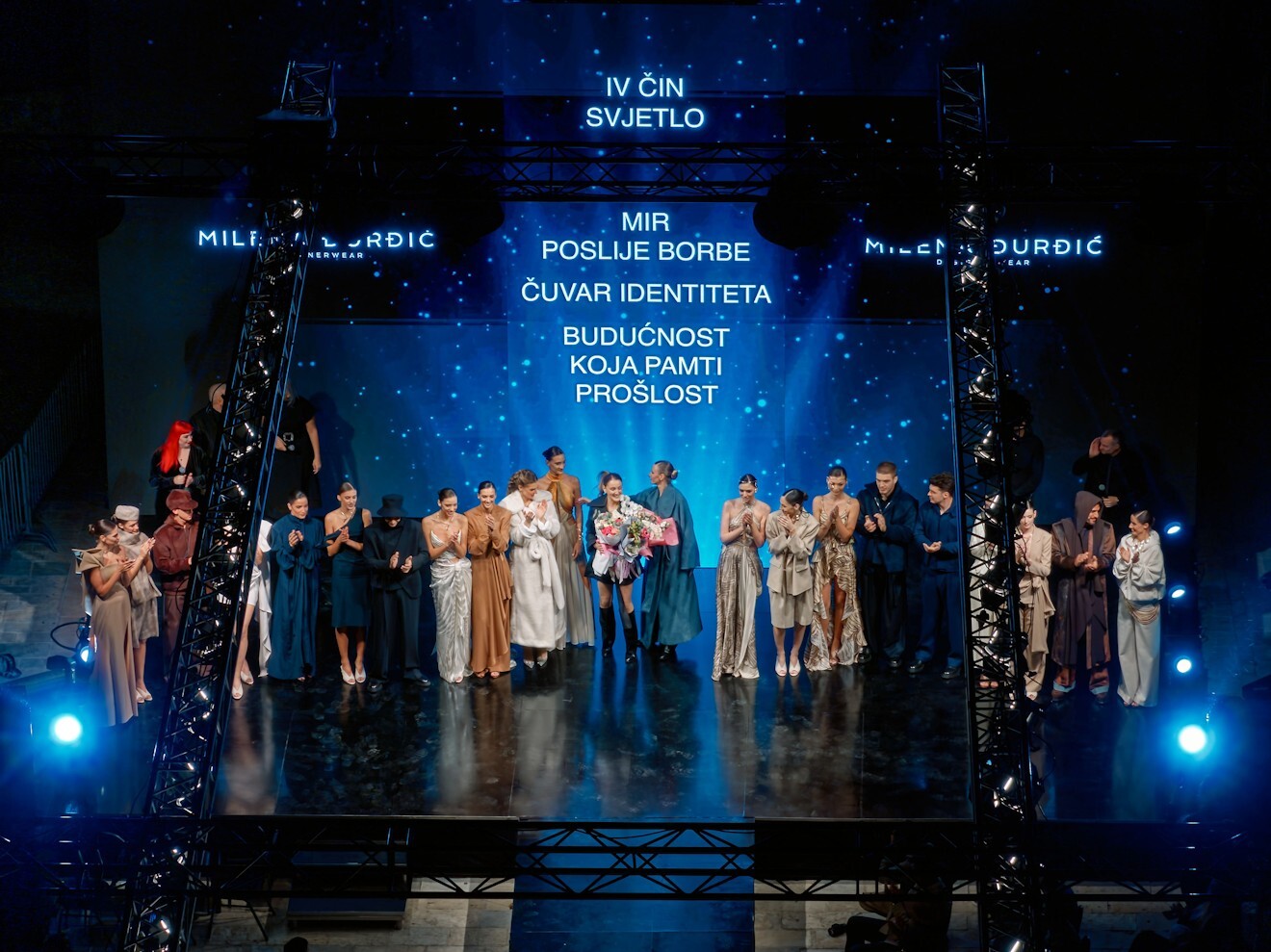 The collection gathered on stage for the finale