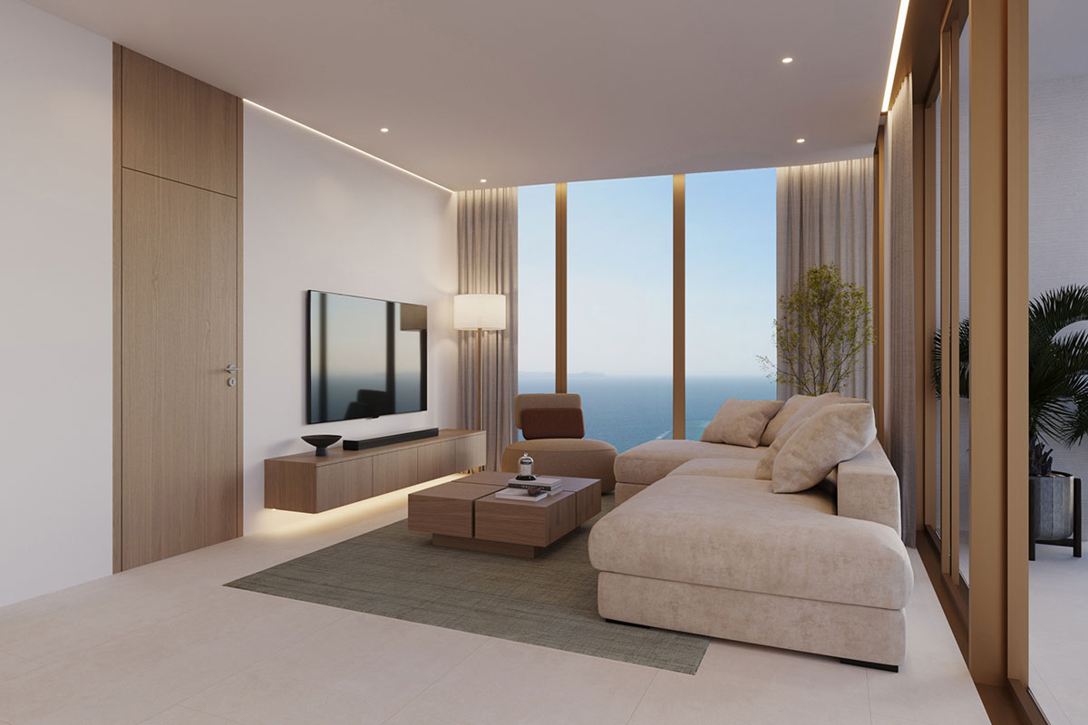 Elegance Residence 2-bedroom living room, fully furnished