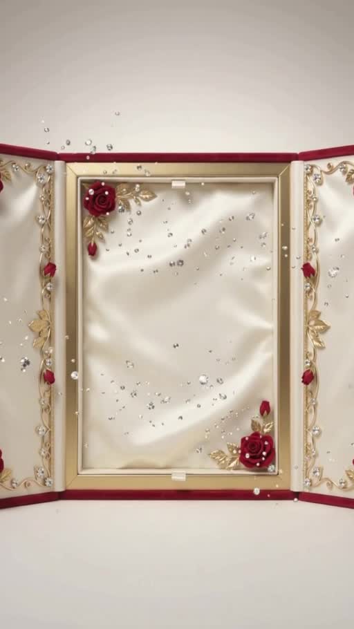 Palais de satin ivoire, roses rubis et dorures