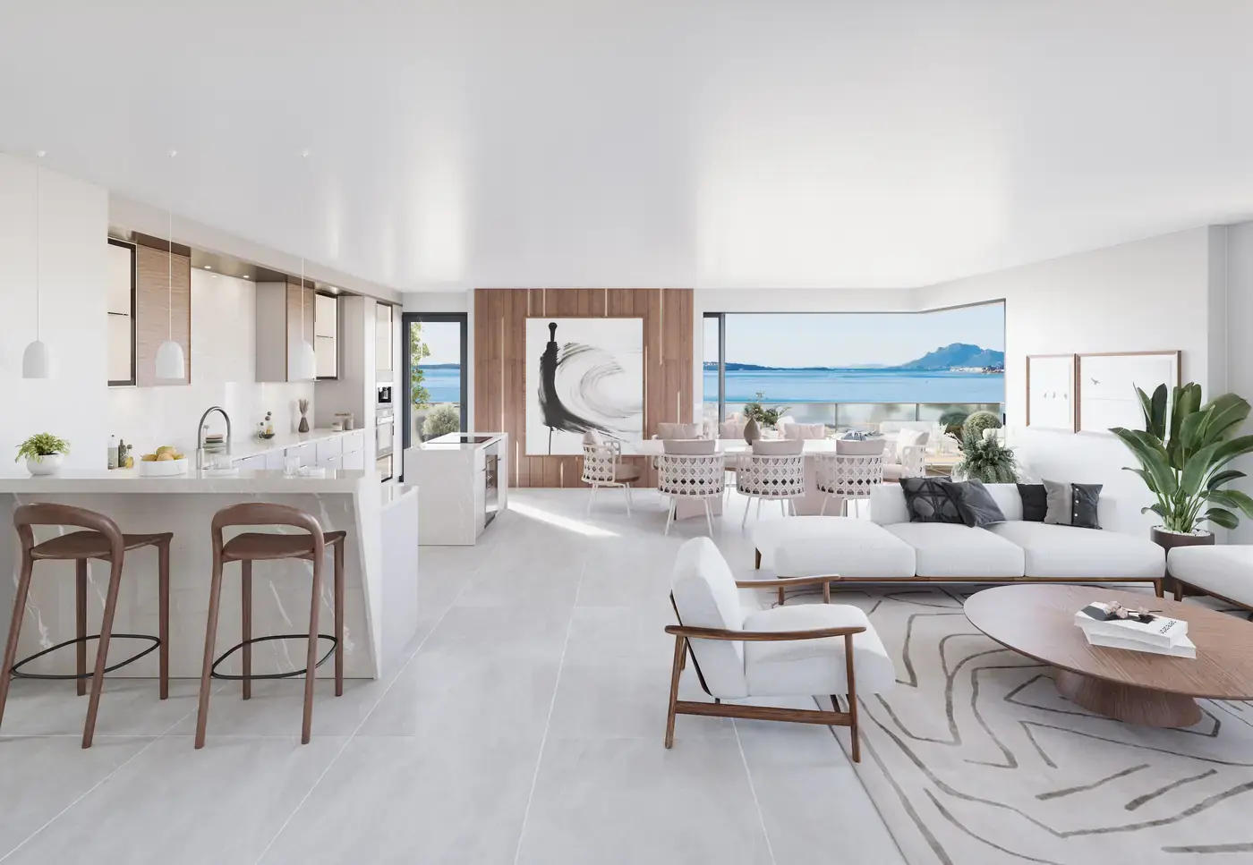 Terrace of a new-build apartment in Juan-les-Pins