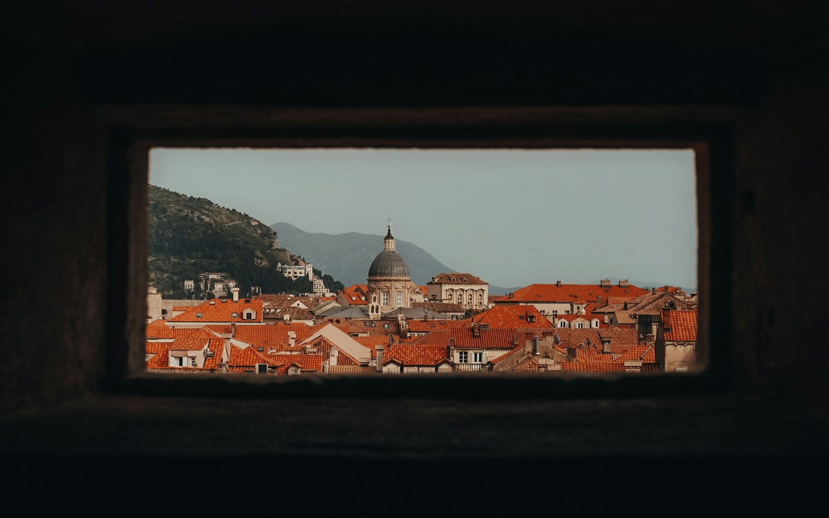 Dubrovnik's medieval stone walls and terracotta rooftops