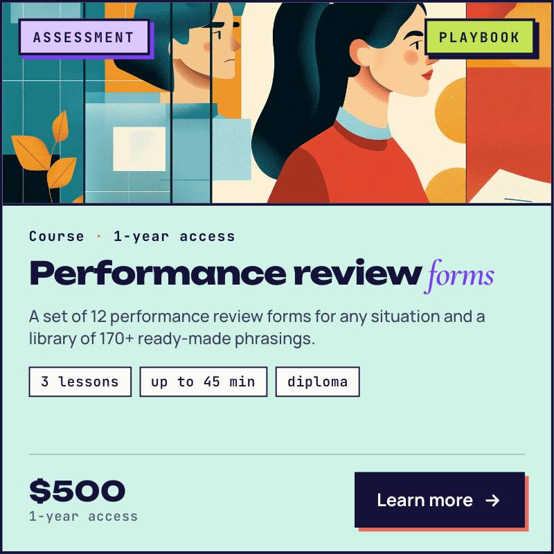 Performance Review Form: Playbook