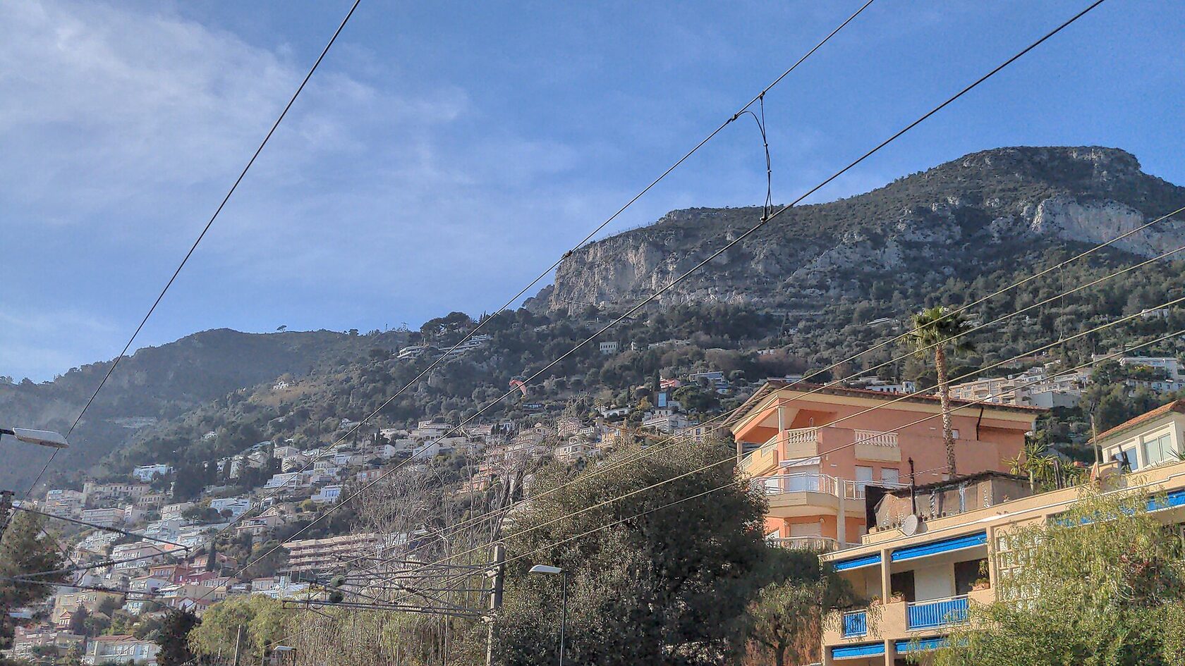 Residential slopes seen from Roquebrune-Cap-Martin railway station in Cabbé