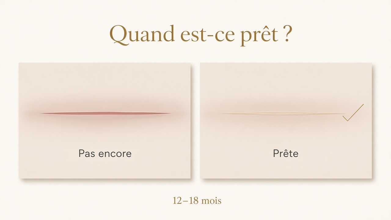 Quand la cicatrice est prête : repère 12 à 18 mois