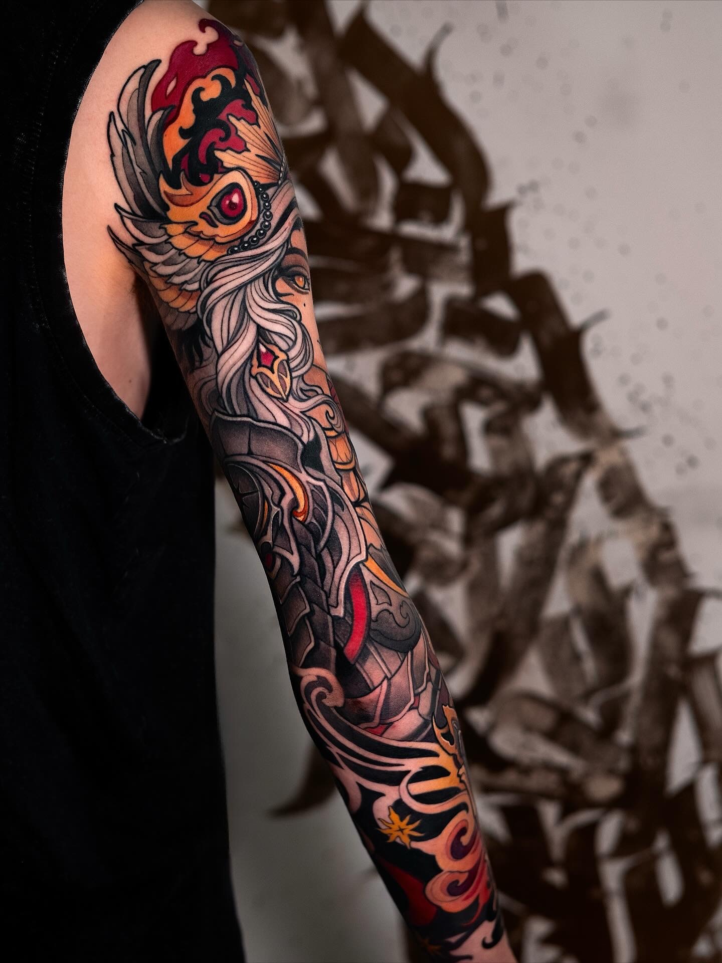 Neo-Traditional Tattoo von Lu – Arbeit 4