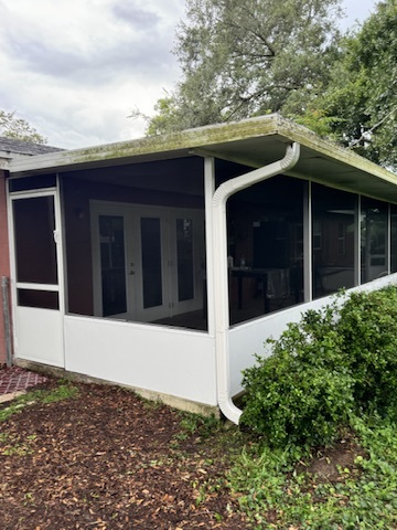 Screen porch after new screens, door and kickplate