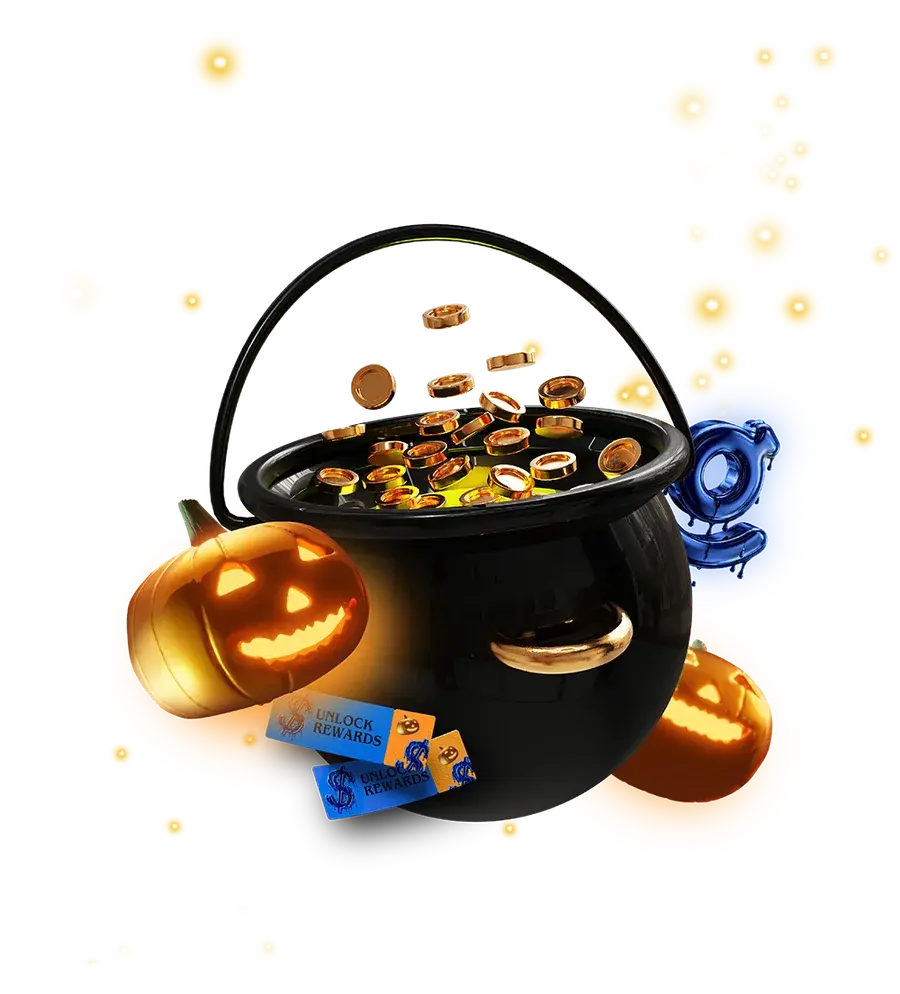 Cauldron full of coins and Unlock Rewards tickets