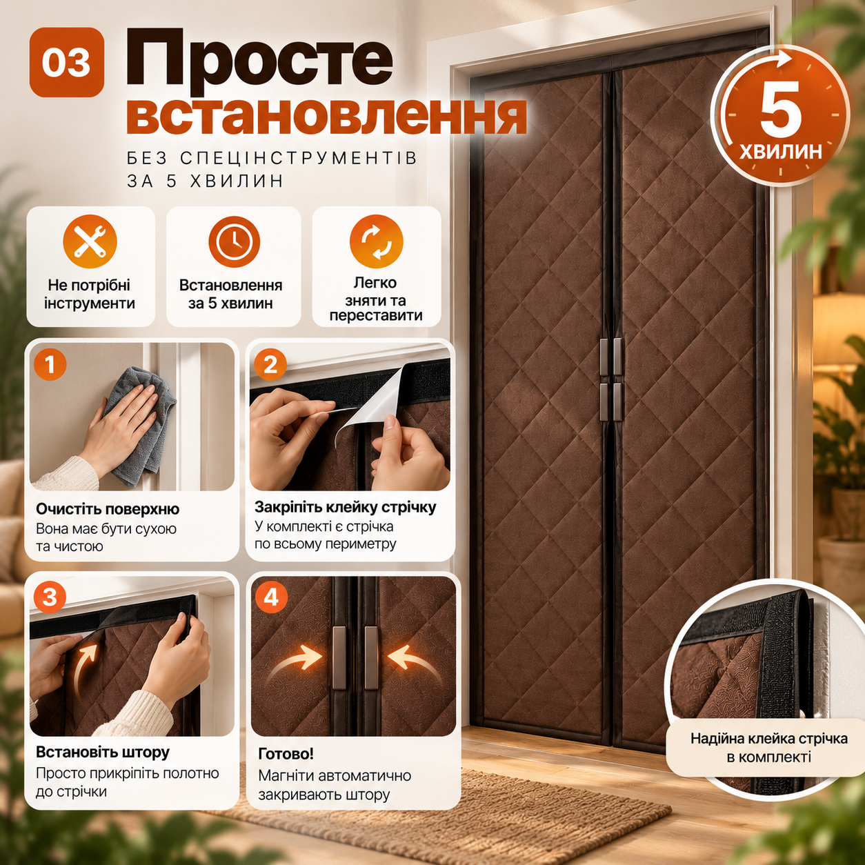 Просте встановлення теплоізоляційної штори