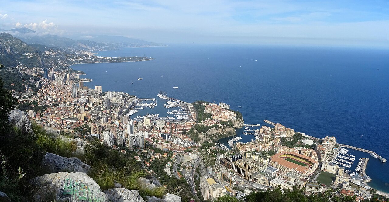 Panorama of the coast and Monaco from the heights near Cap-d’Ail