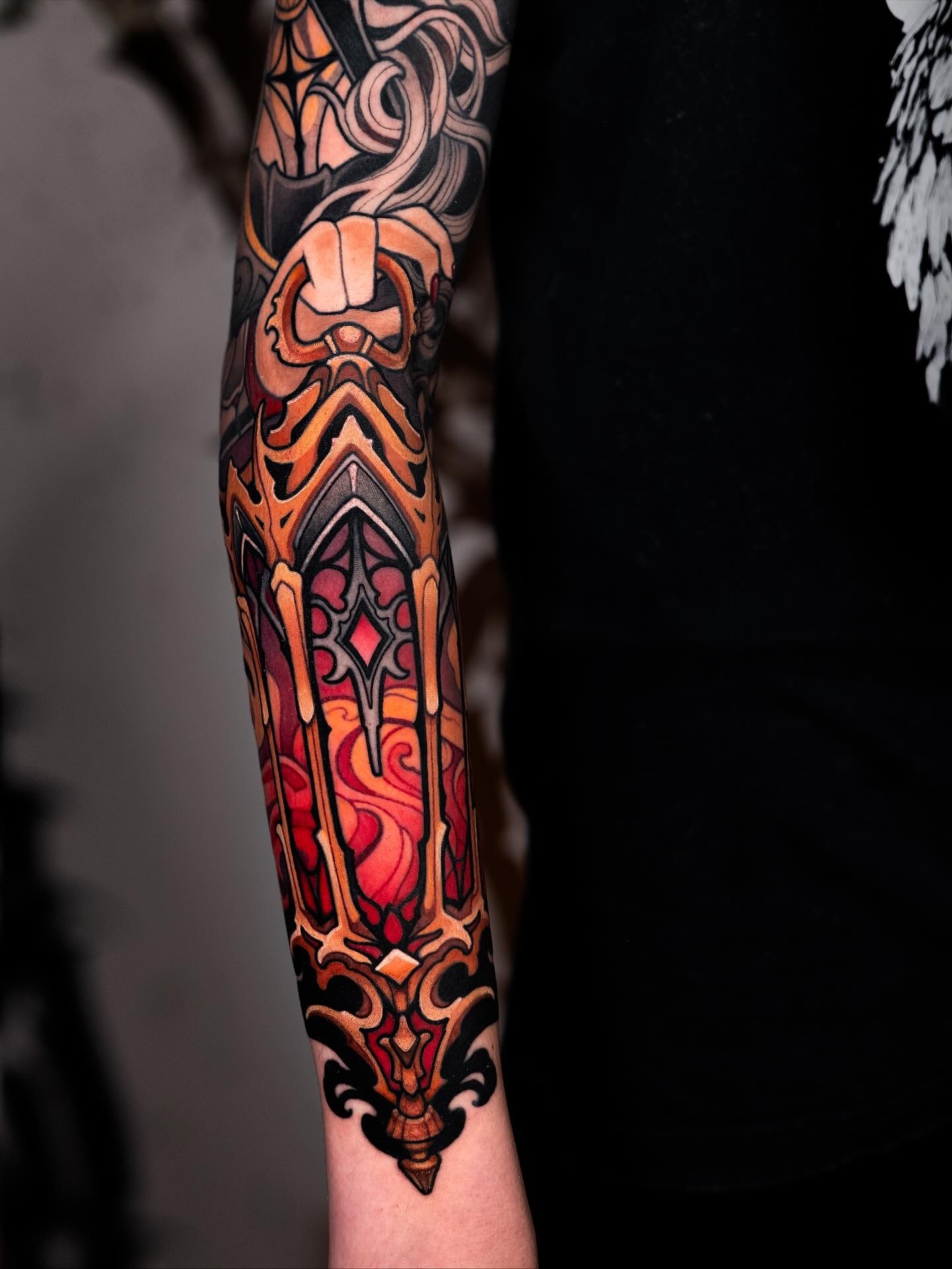 Neo-Traditional Tattoo von Lu – Arbeit 2