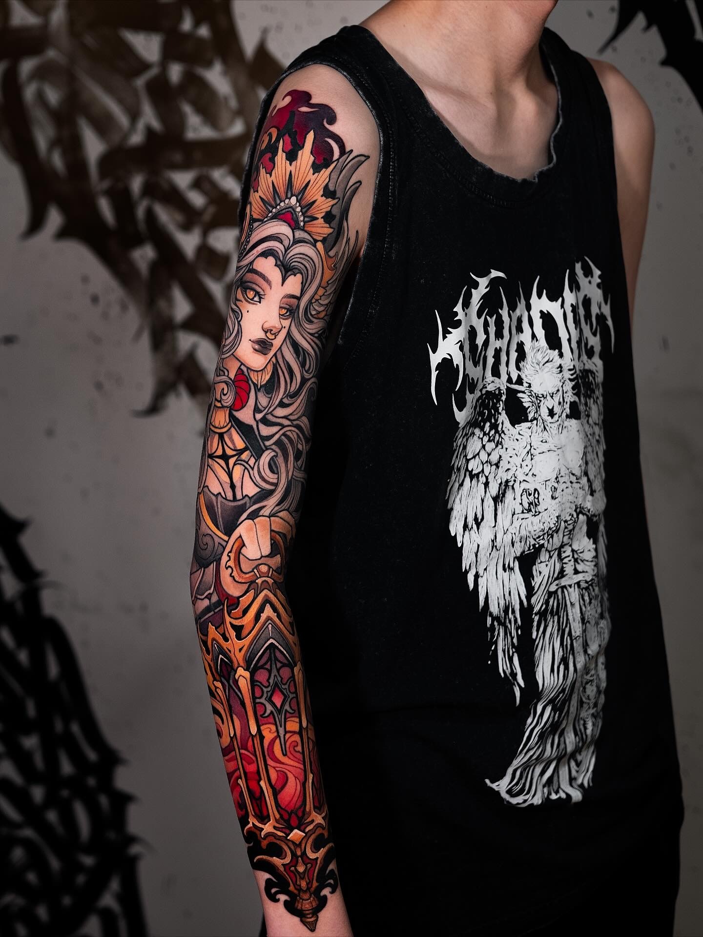 Neo-Traditional Tattoo von Lu – Arbeit 1