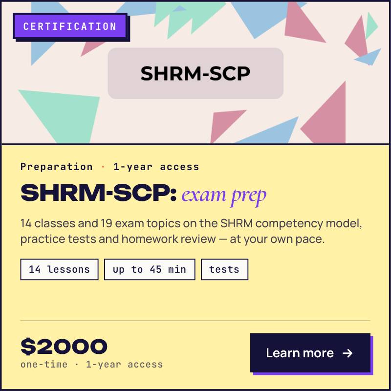 SHRM-SCP certification