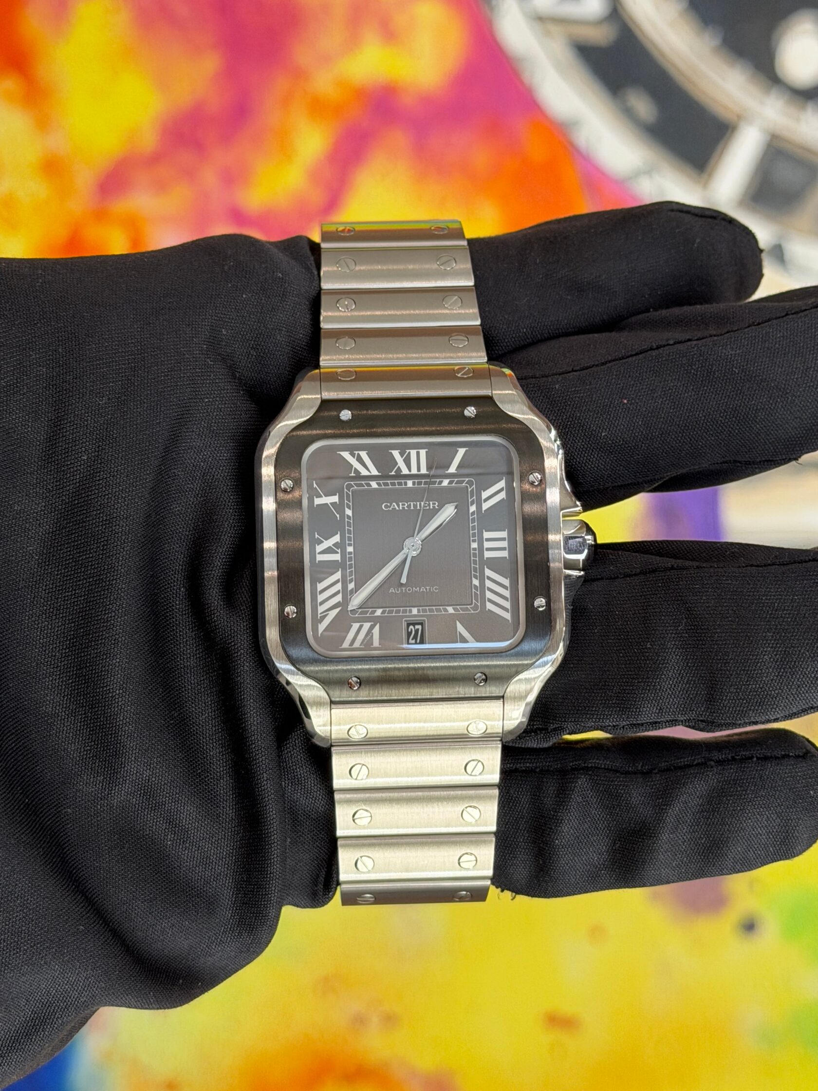 Cartier Santos de Cartier Large Stahl mit grauem Zifferblatt – ChronoMarket Berlin