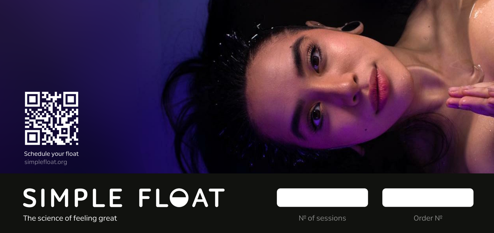 Floating in violet light