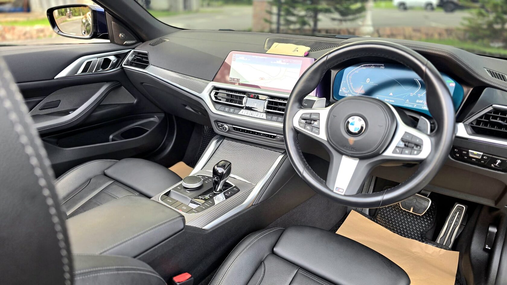 Luxury leather interior of BMW 430i — premium car rental in Jomtien