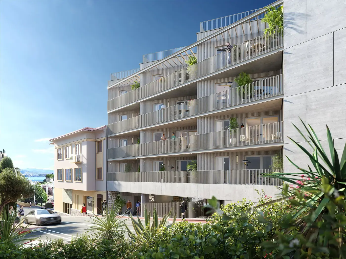 Terrace of a new-build apartment in Cap-d’Ail