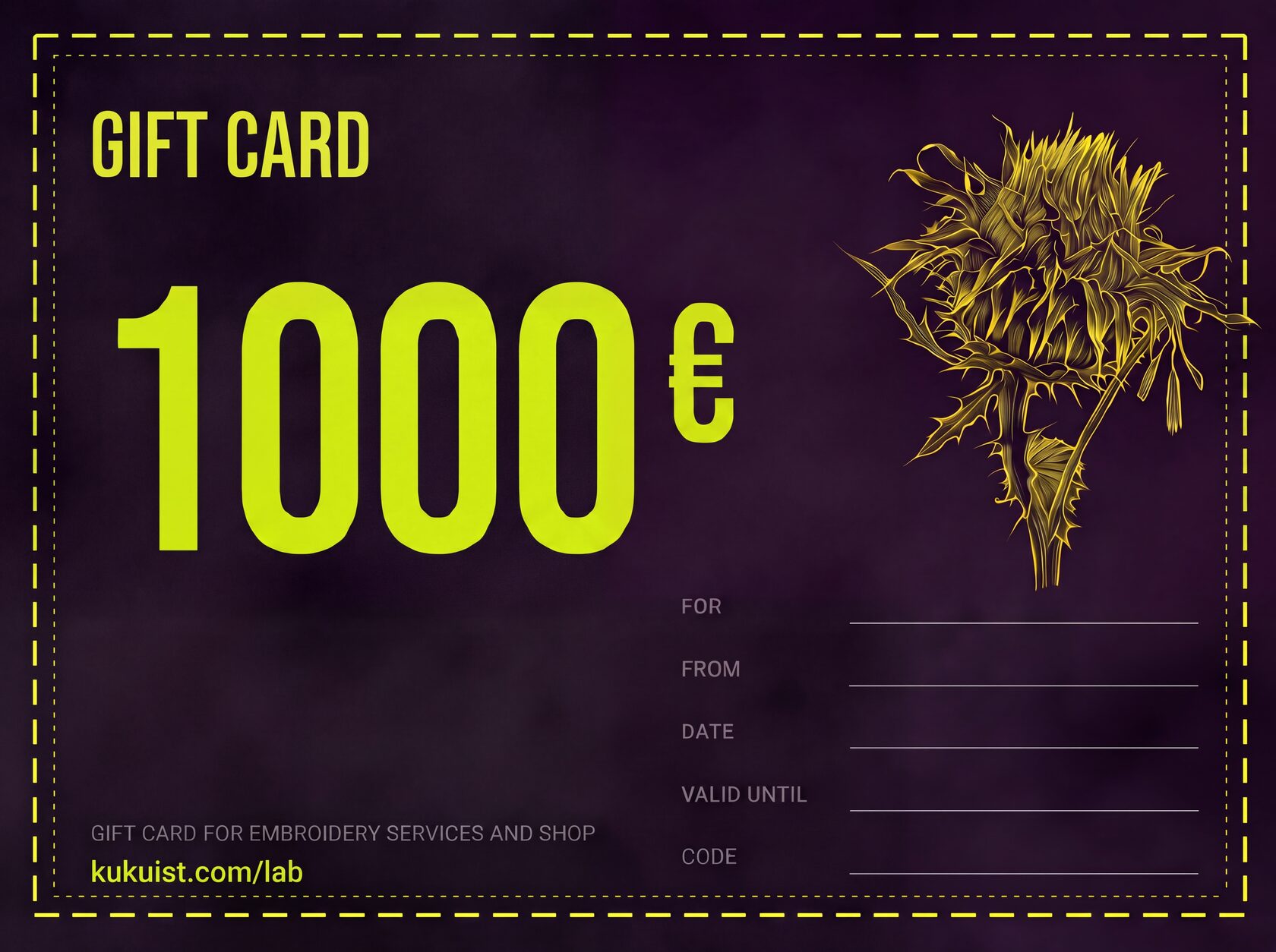 Подарочный сертификат на 1000 €