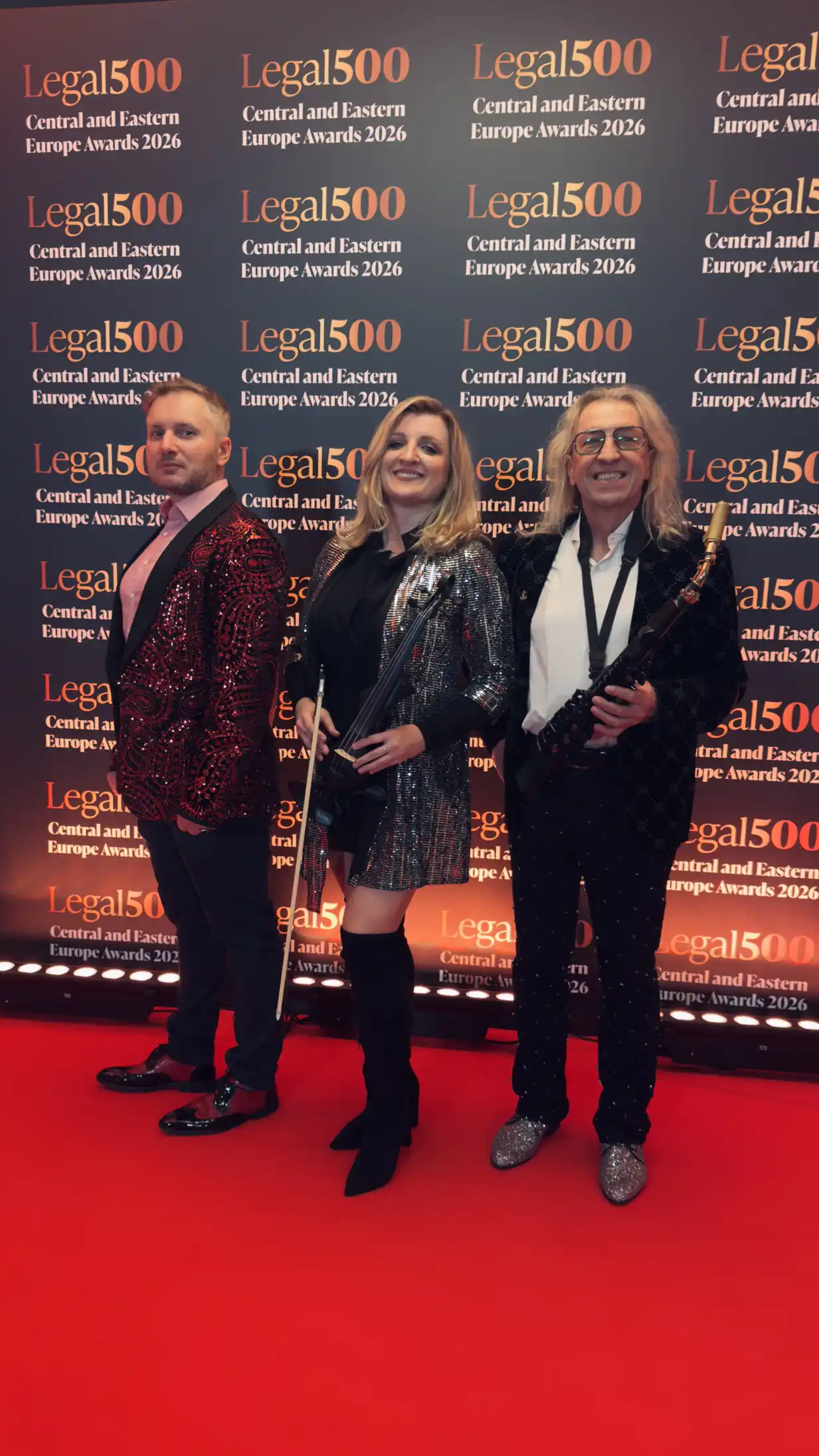 Artyści Takt Event na czerwonym dywanie podczas gali wręczenia nagród Legal500 Awards 2026 w hotelu Westin Warsaw