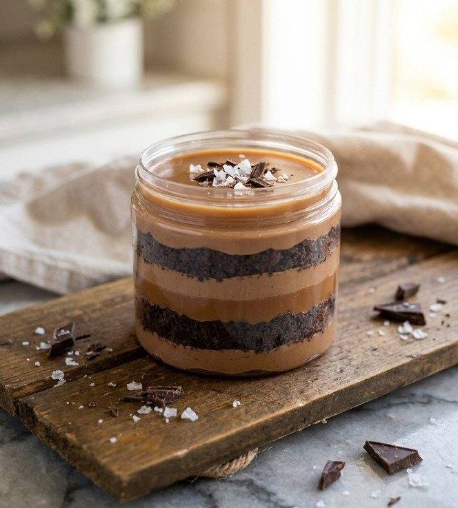 Chocolate Salted Caramel dessert jar