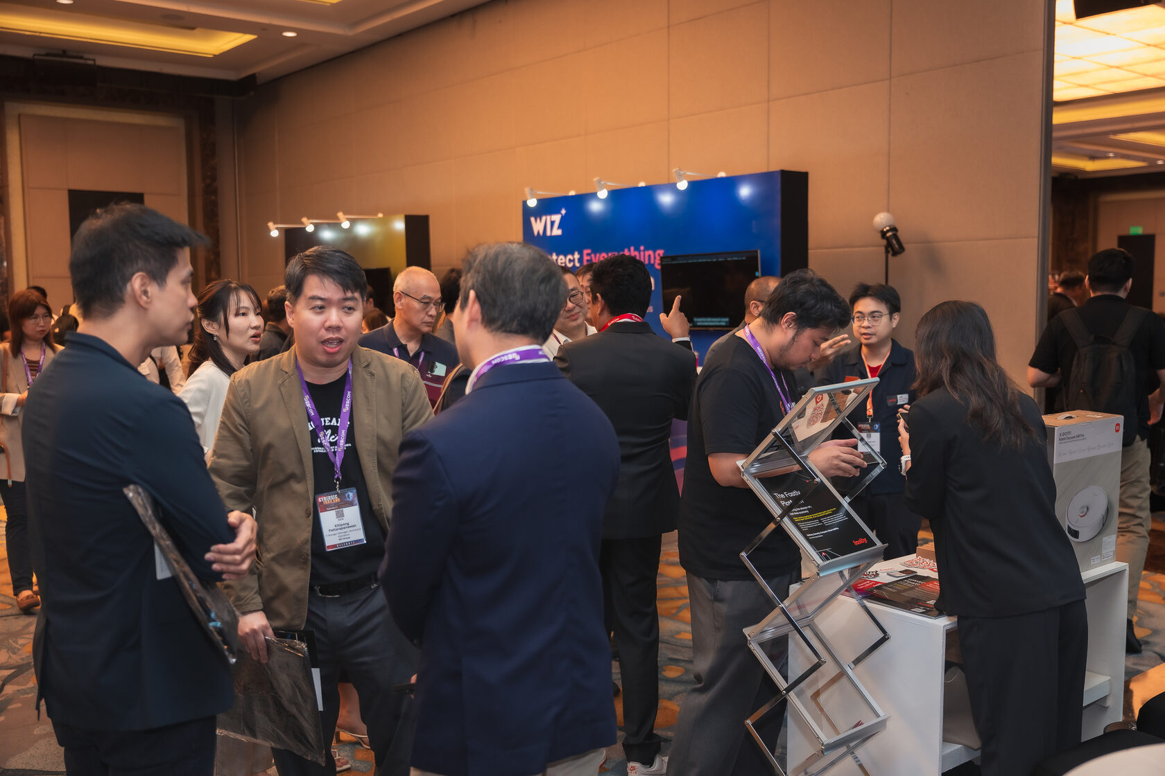 Event attendees networking with industry peers