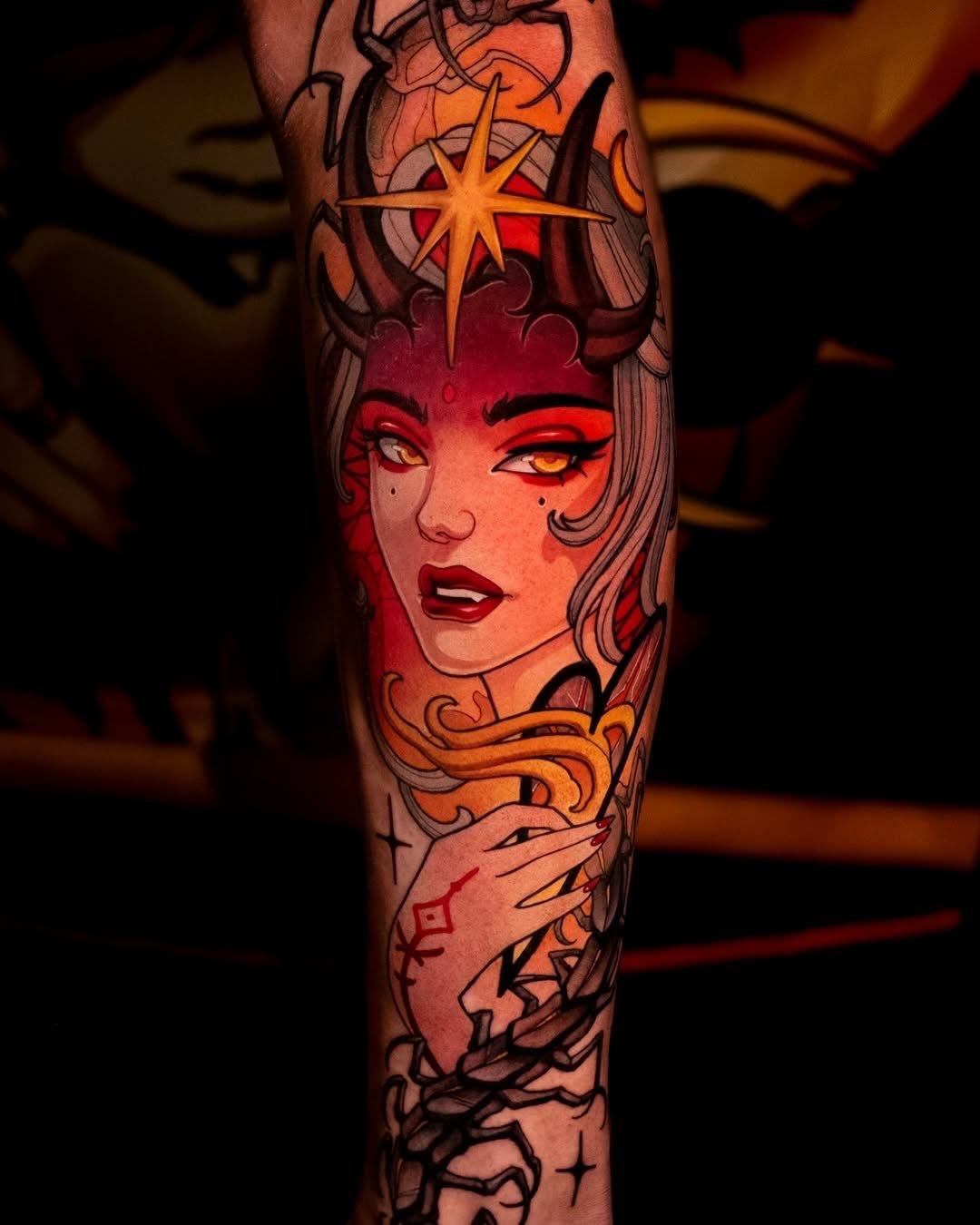 Neo-Traditional Tattoo von Lu – Arbeit 10