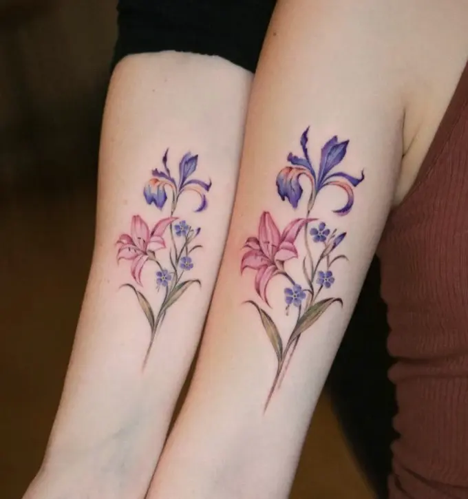 Matching iris tattoos