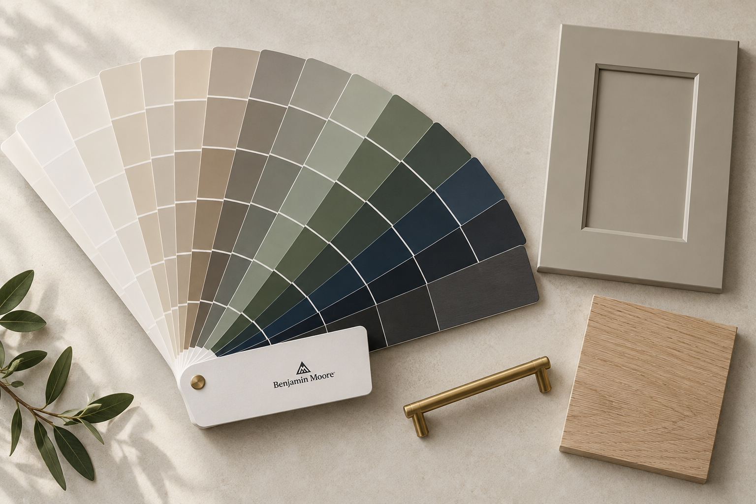Color fan and cabinet door sample illustration