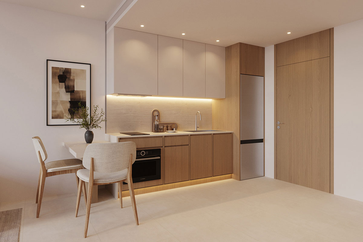 Elegance Residence 1-bedroom kitchen with Electrolux appliances