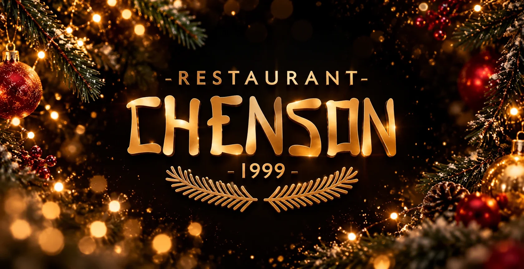 Новогодний интерьер ресторана CHENSON