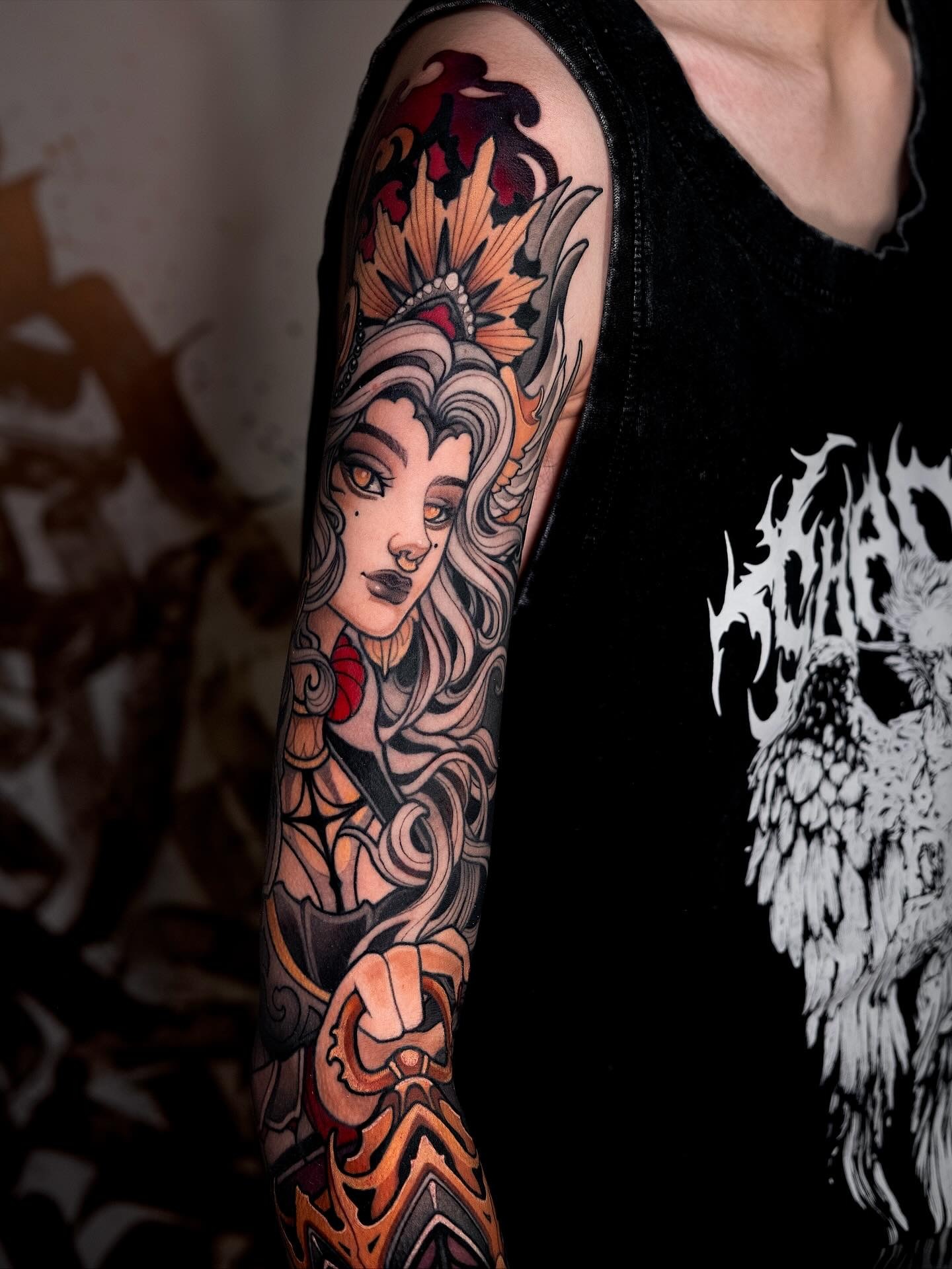 Neo-Traditional Tattoo von Lu – Arbeit 3