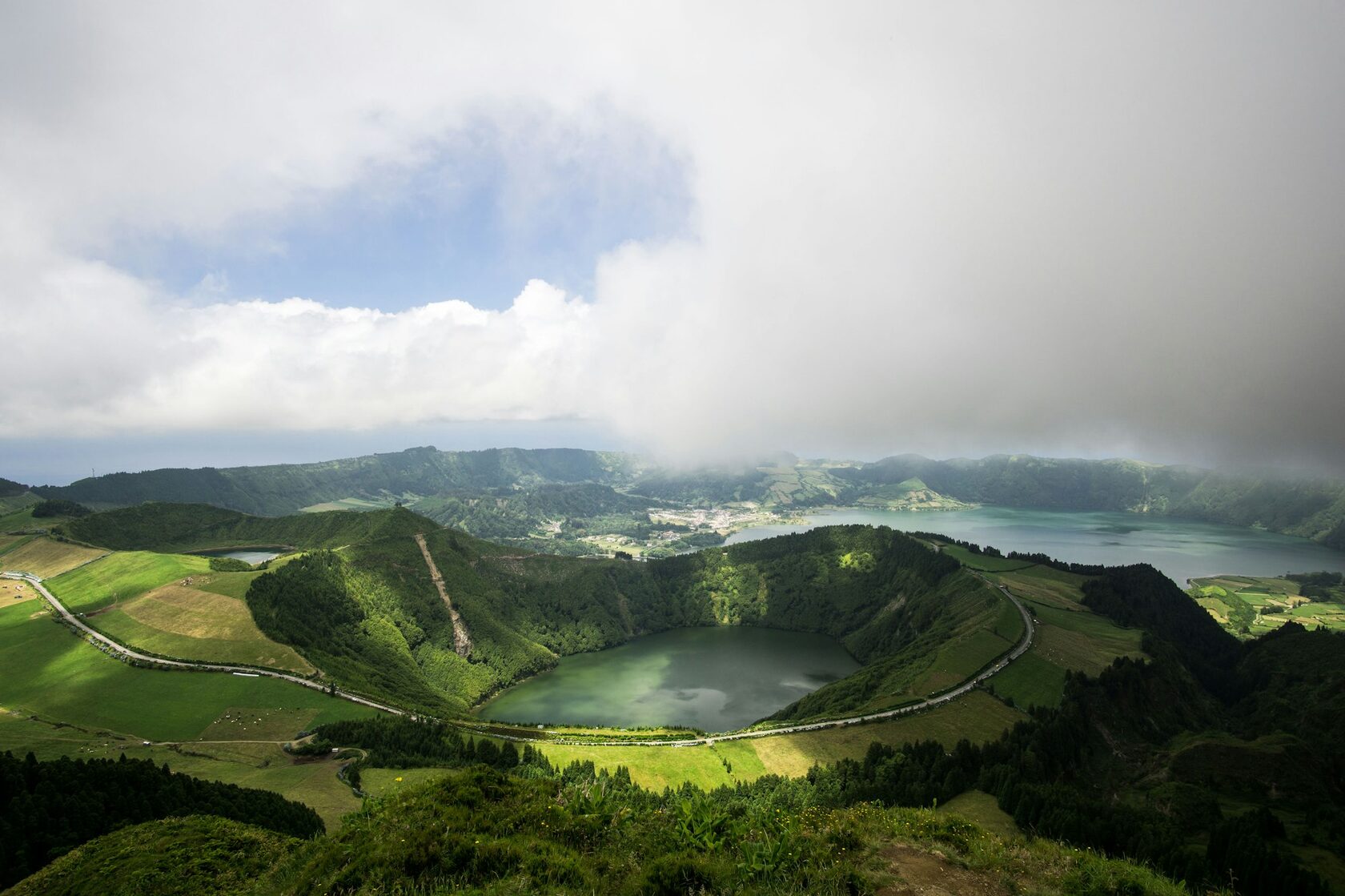 The twin lakes of Sete Cidades on São Miguel, Azores