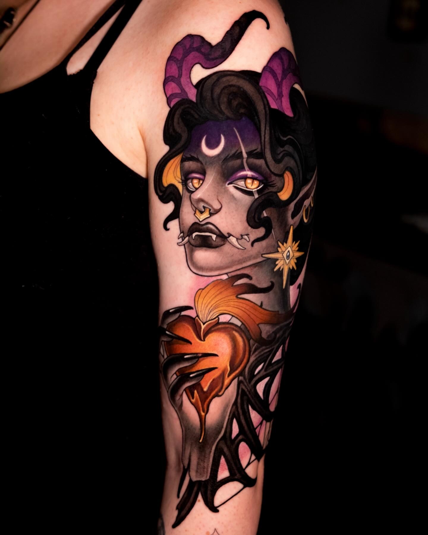 Neo-Traditional Tattoo von Lu – Arbeit 12