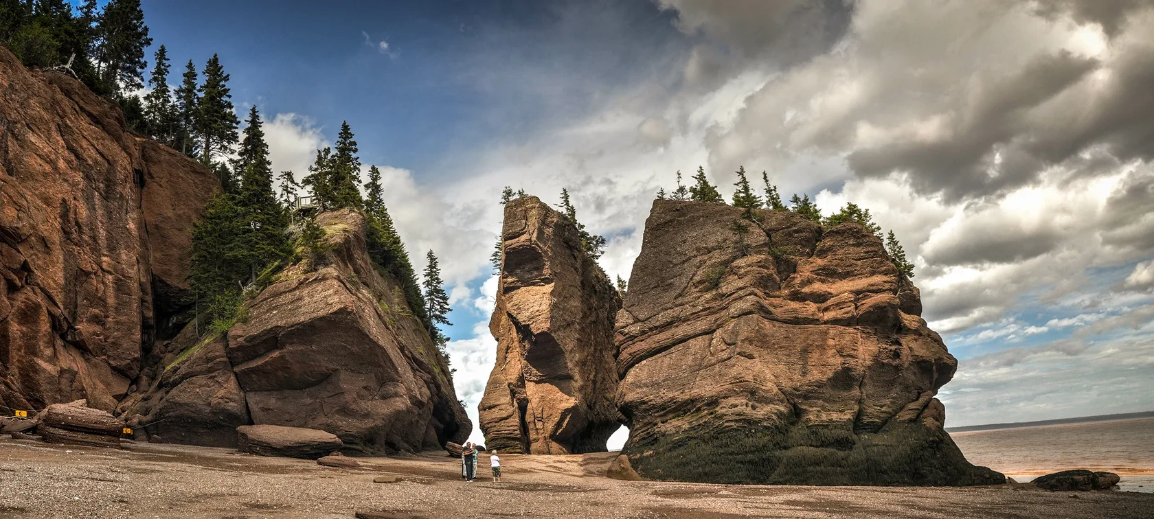 Coastal rock formations in New Brunswick.