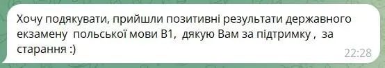 Скриншот: Позитивний результат державного іспиту B1