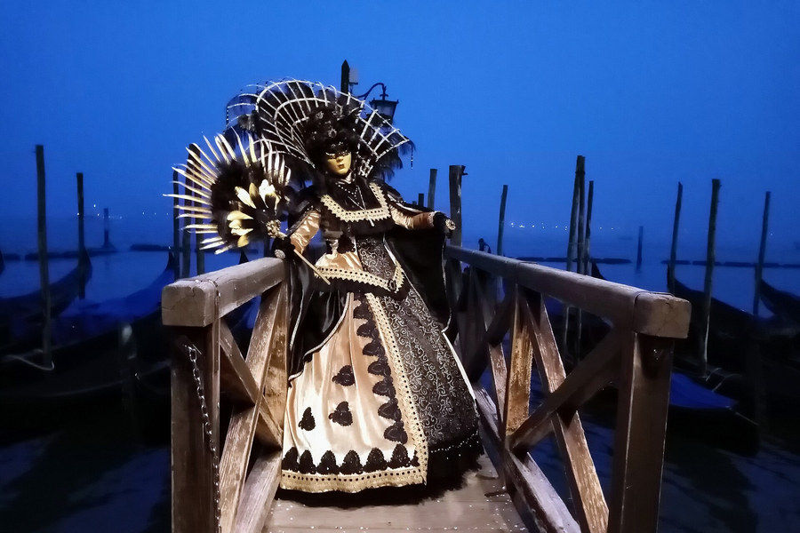 Костюм карнавала у гондол, Venezia, 2023