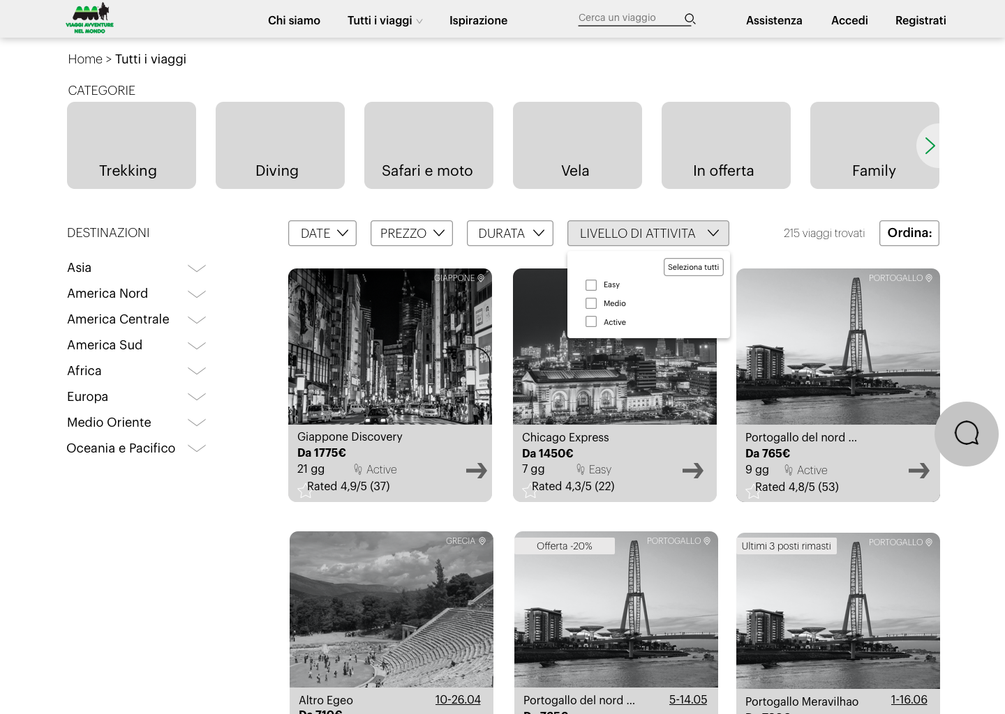 viaggi avventure nel mondo wireframe 