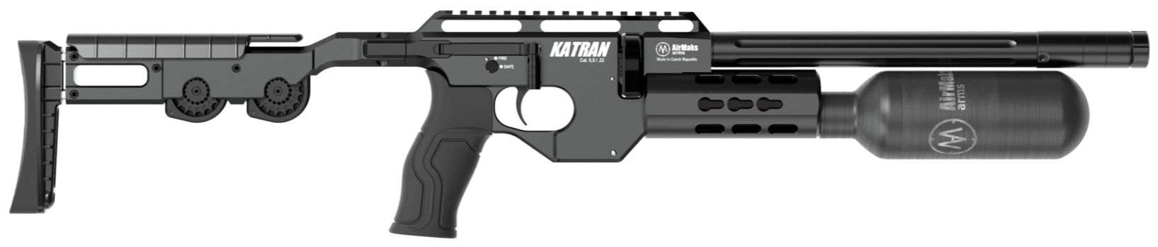 AirMaks arms Katran CB compact bottle pcp air gun black color