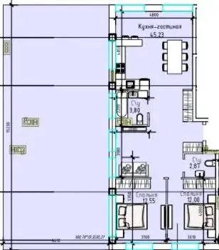 2-комнатные — вариант 7 в Пространстве на Радостной
