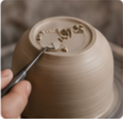 Trimming pottery foot