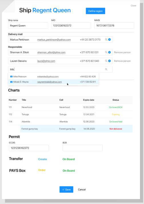 PAYS service for shipping companies